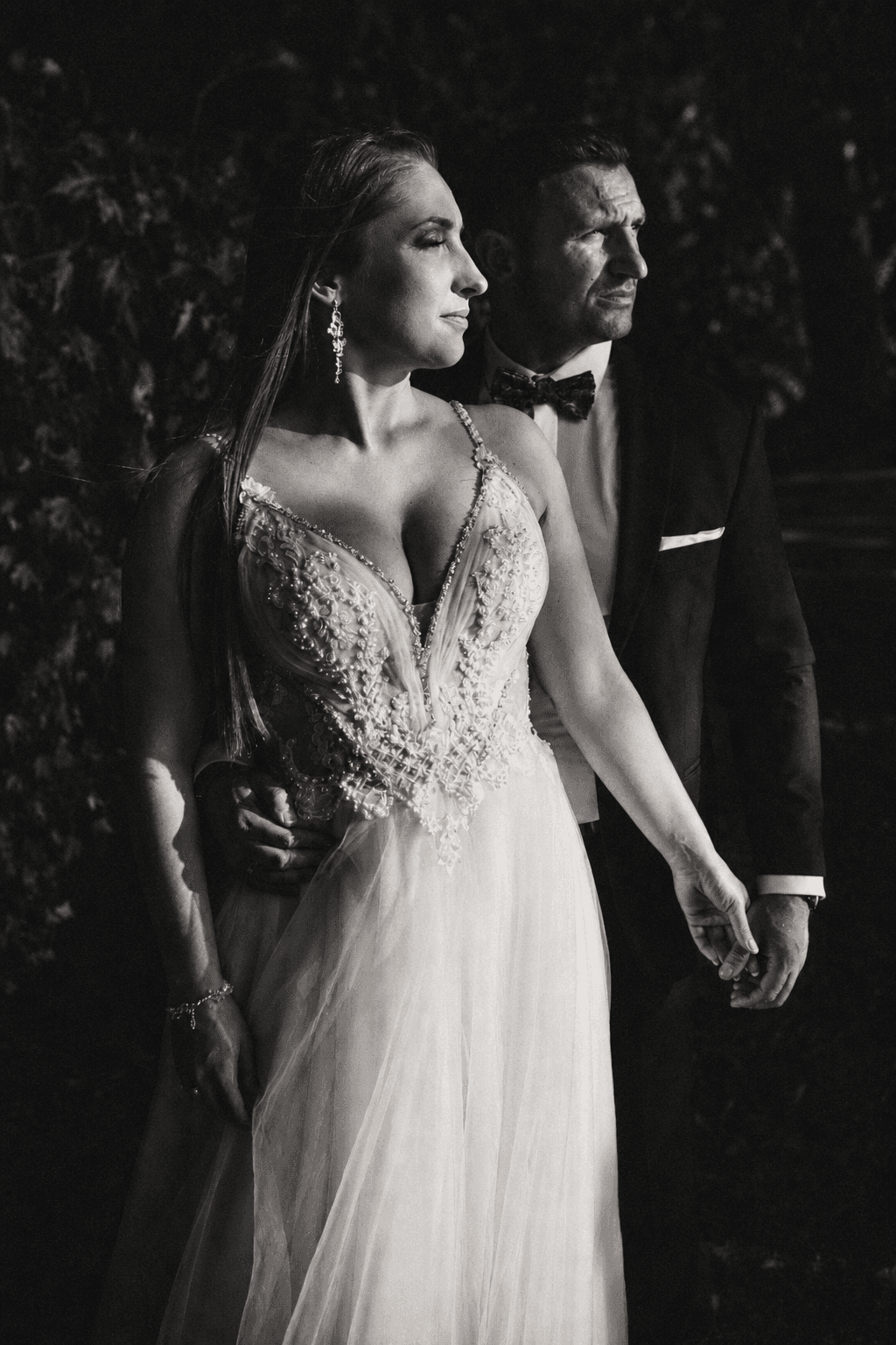 Editorial wedding photography — composed and directorial portrait style